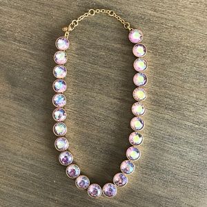 J Crew pink iridescent medium brûlée necklace